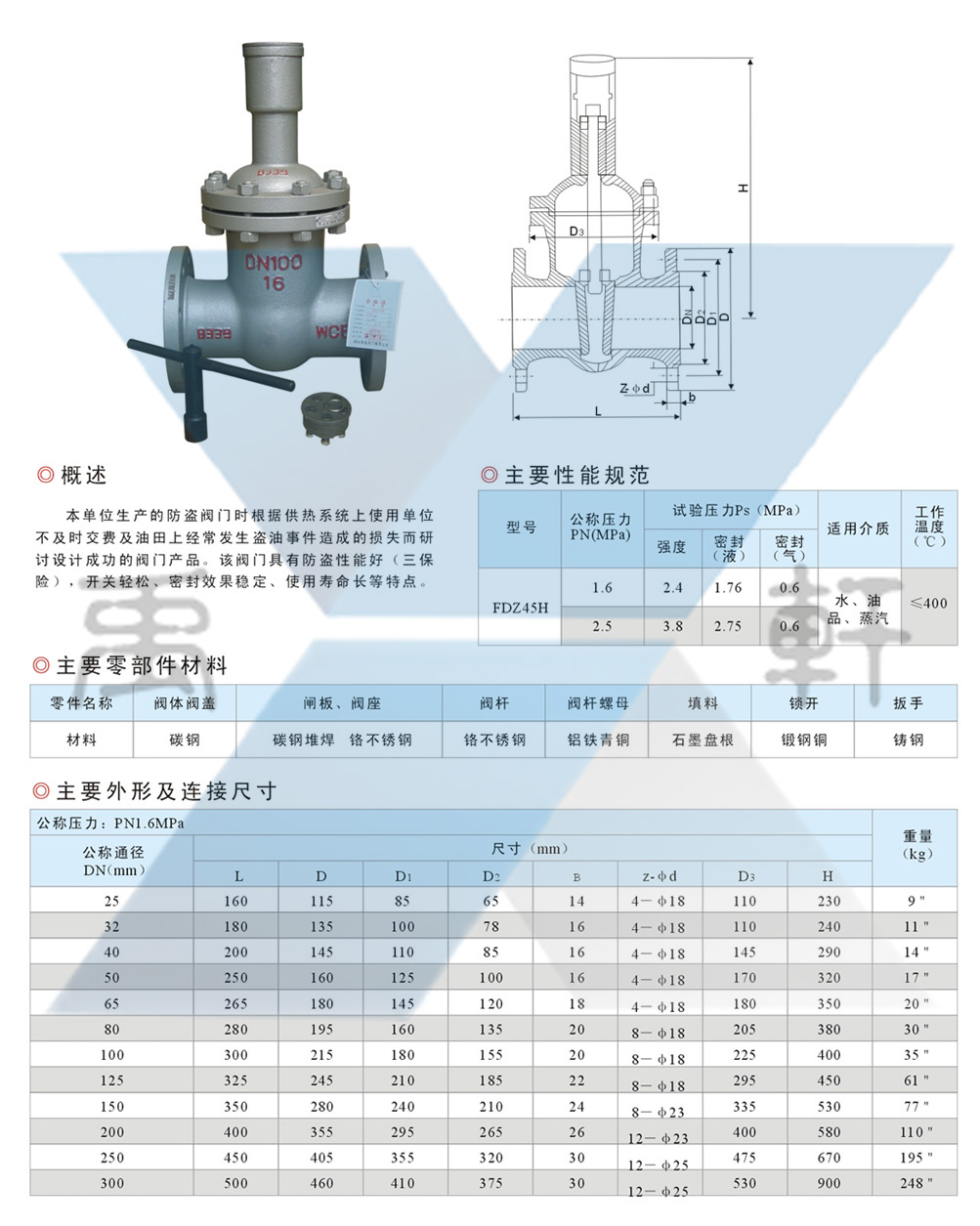 FDZ45H-16C-DN100带锁防盗闸阀(图3)