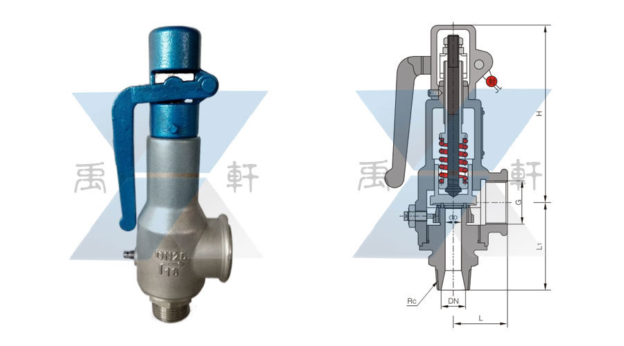 A27Y-16P外螺纹不锈钢弹簧式安全阀(图1)